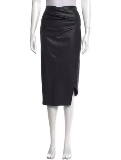 Pre-owned Helmut Lang Pleated Accents Midi Length Skirt In Black