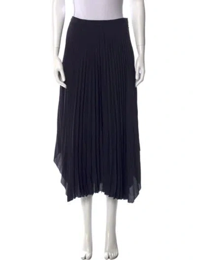 Pre-owned Helmut Lang Pleated Accents Midi Length Skirt In Blue