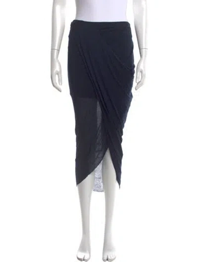 Pre-owned Helmut Lang Pleated Accents Midi Length Skirt In Blue