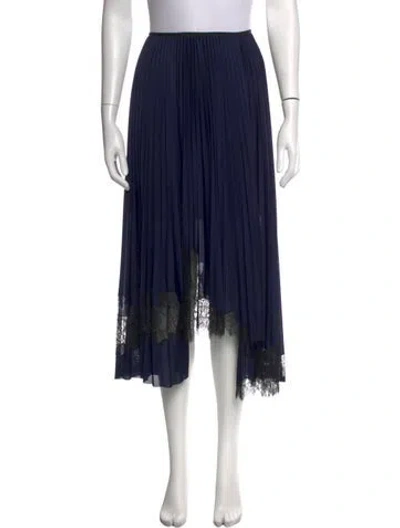 Pre-owned Helmut Lang Pleated Accents Midi Length Skirt In Blue