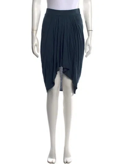 Pre-owned Helmut Lang Pleated Accents Midi Length Skirt In Green