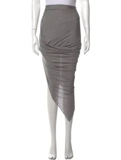 Pre-owned Helmut Lang Pleated Accents Midi Length Skirt In Grey