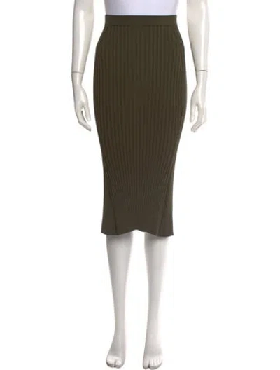Pre-owned Helmut Lang Pleated Accents Midi Length Skirt W/ Tags In Green
