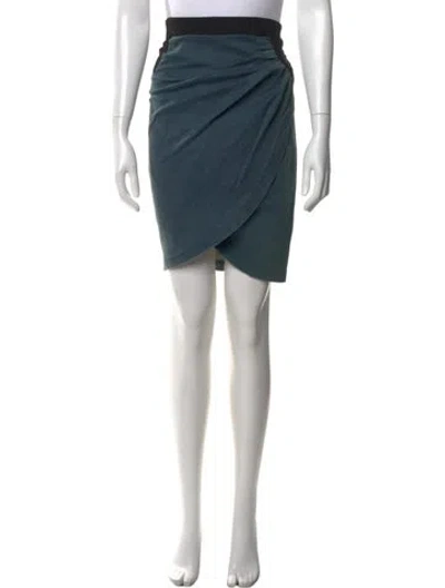 Pre-owned Helmut Lang Pleated Accents Mini Skirt In Blue