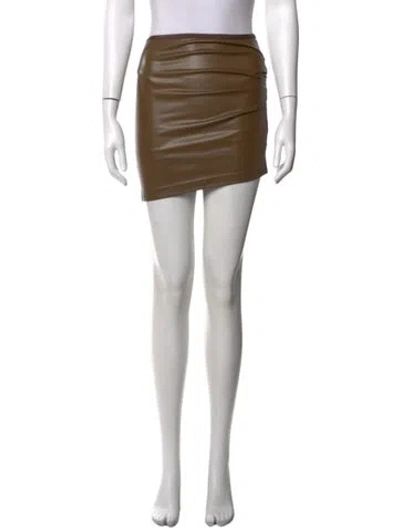 Pre-owned Helmut Lang Pleated Accents Mini Skirt In Brown
