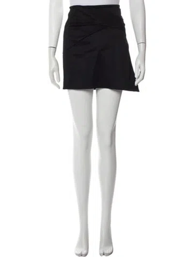 Pre-owned Helmut Lang Pleated Accents Mini Skirt W/ Tags In Black