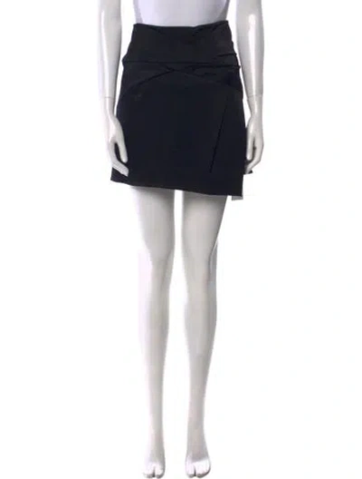 Pre-owned Helmut Lang Pleated Accents Mini Skirt W/ Tags In Blue