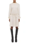 Helmut Lang Pleated Drawstring Waist Skirt In Ivory