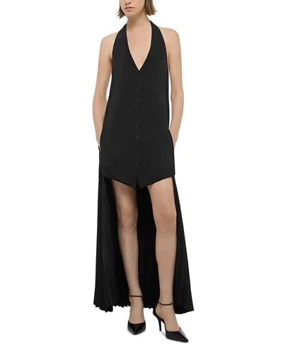 HELMUT LANG PLEATED HIGH/LOW DRESS