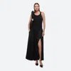Helmut Lang Pleated Jacquard Skirt In Black/black