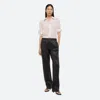 Helmut Lang Pull-on Pleated Leather Car Trousers In Black