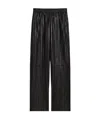 Helmut Lang Pull-on Pleated Leather Car Trousers In Black