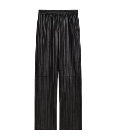 Helmut Lang Pleated Leather Car Trouser In Black