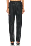Helmut Lang Pull-on Pleated Leather Car Trousers In Black