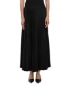 Helmut Lang Pleated Jacquard Mid Skirt In Black/black
