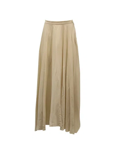 Pre-owned Helmut Lang Pleated Maxi Skirt In Neutral