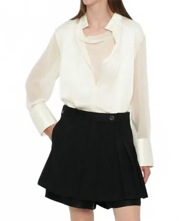 Helmut Lang Pleated Natura Skort In Black In White