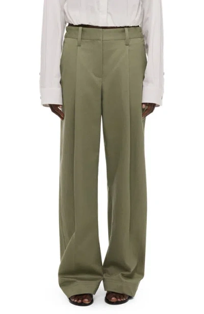 Helmut Lang Pleated Relaxed Fit Chinos In Green