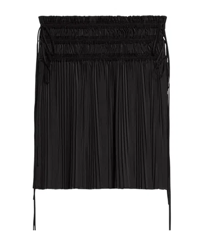 Helmut Lang Pleated Rope Skirt In Black