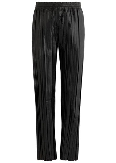 Helmut Lang Pleated Straight-leg Leather Car Trousers In Black
