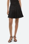 Helmut Lang Pleated Wool Skort In Black