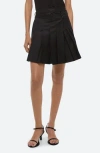 Helmut Lang Pleated Wool Skort In Black