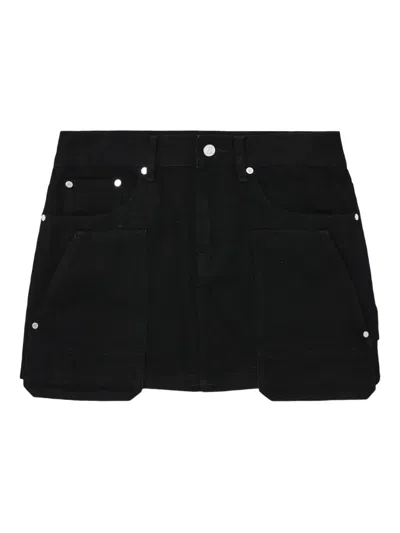 Helmut Lang Pockets Denim Mini Skirt In Black