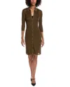 Helmut Lang Pointelle Polo Dress In Brown