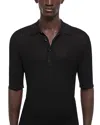 Helmut Lang Ribbed-knit Polo Shirt In Black