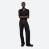 Helmut Lang Pointelle Rib Polo In Black