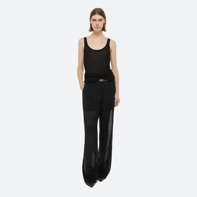Helmut Lang Pointelle Rib Tank In Black