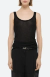 Helmut Lang Pointelle Tank In Black - 001