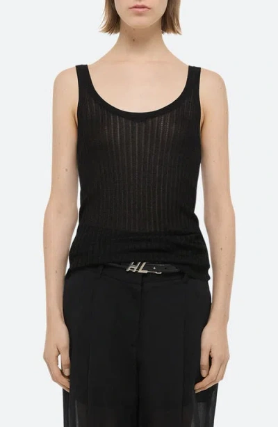 Helmut Lang Pointelle Tank In Black - 001