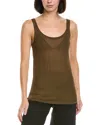 Helmut Lang Pointelle Tank In Brown