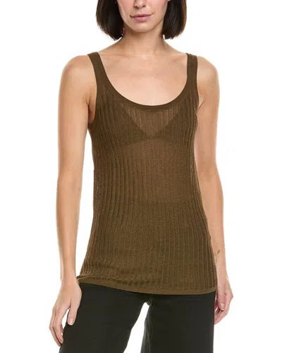 Helmut Lang Pointelle Tank In Brown
