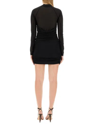 Helmut Lang Polyester Mini Dress In Black