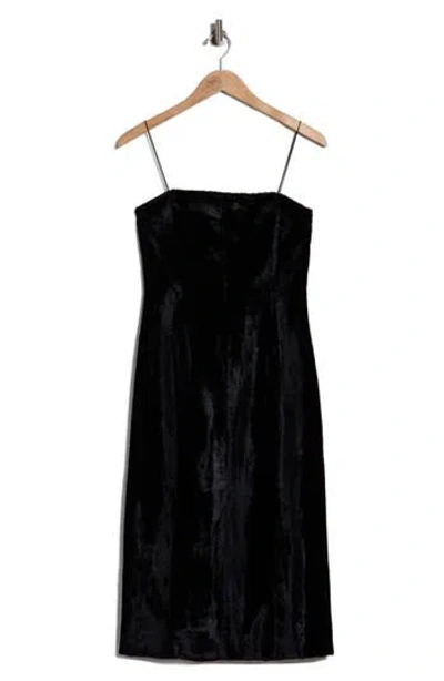 Helmut Lang Pony Faux Calf Hair Midi Dress In Black