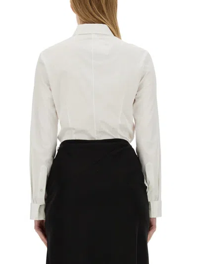 Helmut Lang Poplin Fitted Cotton Shirt In White