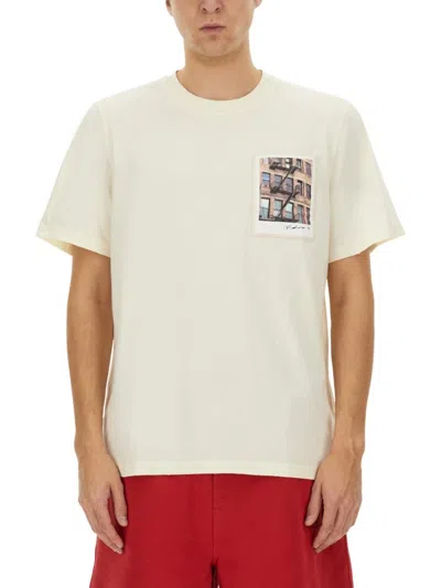 Helmut Lang Postcard Building Graphic Print T-shirt In Neutral