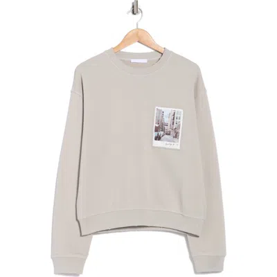 Helmut Lang Postcard Cotton French Terry Sweatshirt In Gray