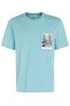 Helmut Lang Postcard Print T-shirt With Ribbed Crew Neckline