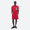 Helmut Lang Cotton Distressed Shorts In Bordeaux