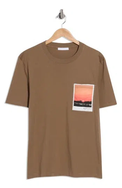 Helmut Lang Postcard Sunset T-shirt In Brown