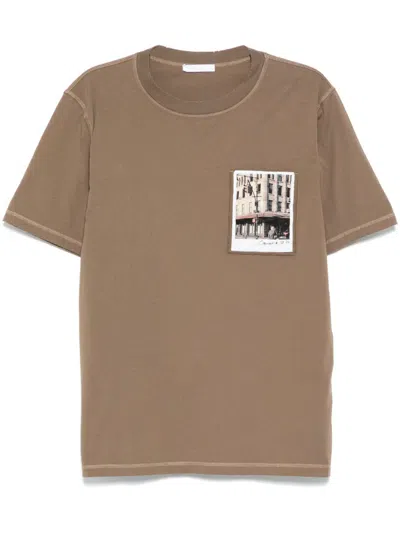 Helmut Lang Postcard T-shirt In Brown