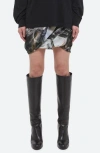 Helmut Lang Print Bubble Silk Miniskirt