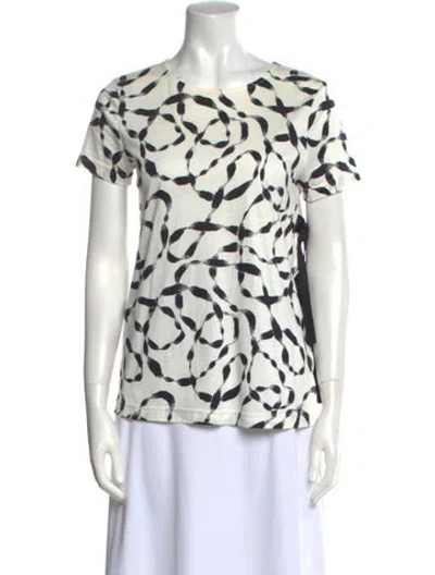 Pre-owned Helmut Lang Printed Bateau Neckline T-shirt In White