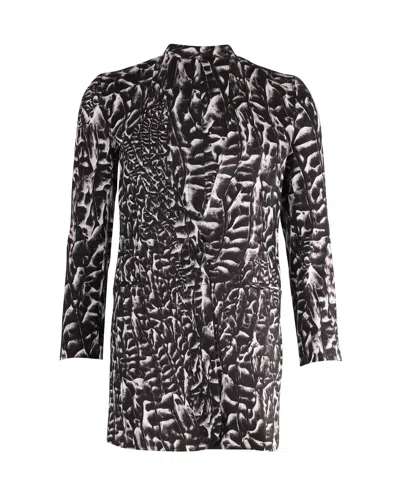Helmut Lang Printed Blazer In Black Linen In Brown