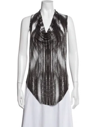 Pre-owned Helmut Lang Printed Cowl Neck Top In Green