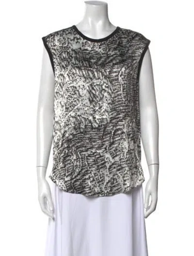 Pre-owned Helmut Lang Printed Crew Neck Top In Black