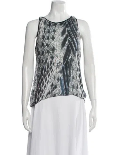 Pre-owned Helmut Lang Printed Crew Neck Top In White